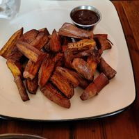Sweet potato fries w/ homemade ketchup at Red Lentil in Watertown