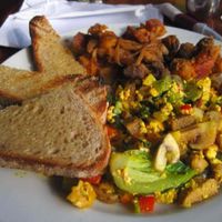 Omelet Special made vegan at Red Lentil in Watertown