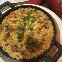 Rice and veggies  at Red Lentil in Watertown