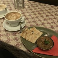 Aubergine dip  at Leila's Kitchen in Hebden Bridge
