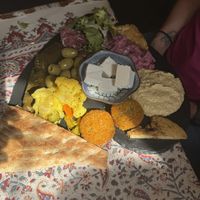 Vegan Persian Mezze Platterr  at Leila's Kitchen in Hebden Bridge