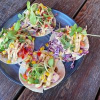Vegan tacos at Trading Post Eatery in Abbotsford