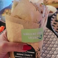Crepe vegana at Mama Chau's in Santiago
