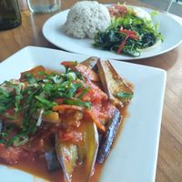 Eggplant and tomato at Dilicious in Dili