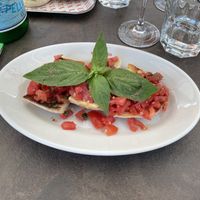 Bruschetta with perfectly ripe tomatoes    at Santa Lucia - Niederdorf in Zurich