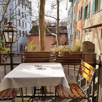 Balcony towards quiet yard at Pulcino in Zurich
