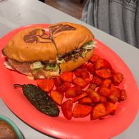 Torta with a side of potatoes  at Cascabel in Houston