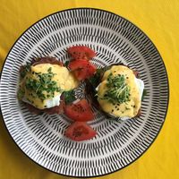  A big favourite Eggs Benedict on a Potato Rostie at Hang Ten Cafe in Muizenberg