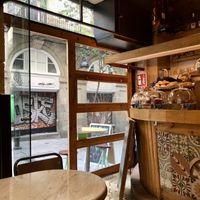 View onto the street.  at The Vegan Corner in Barcelona