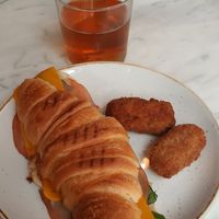 Cheese and ham croissant 🤩 at The Vegan Corner in Barcelona
