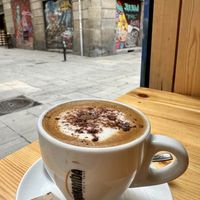 Cappuccino with oat milk   at The Vegan Corner in Barcelona