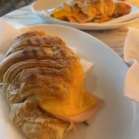 Croissant with ham and cheese   at The Vegan Corner in Barcelona