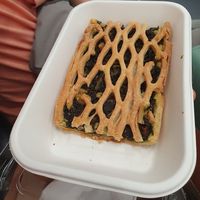 Spinach pastry with raisins at The Vegan Corner in Barcelona
