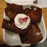 Red berry muffin at The Vegan Corner in Barcelona