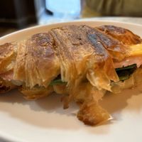 Ham and cheese toasted croissant   at The Vegan Corner in Barcelona