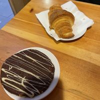 Croissant and chocolate cookie  at The Vegan Corner in Barcelona