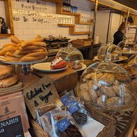 Churros, donuts, croissants and other pastries at The Vegan Corner in Barcelona