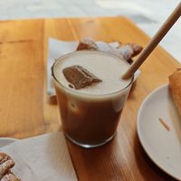 Iced latte at The Vegan Corner in Barcelona