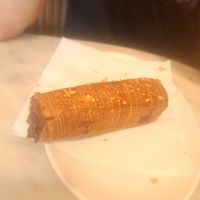 Pastry with chocolate/nougat filling at The Vegan Corner in Barcelona