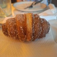 Frosted pistachio croissant at The Vegan Corner in Barcelona