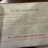 Menu June 2026  at The Masons Arms in Warkworth