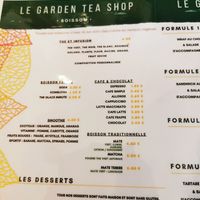Menü at Le Garden Tea Shop in Metz