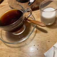 Café americano + leche de coco gratis  at Roots in Hanoi