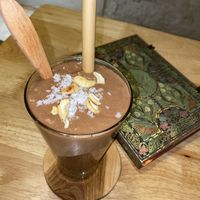 Coca banana smoothie  at Roots in Hanoi