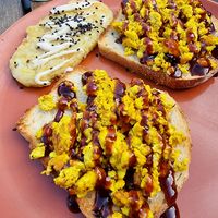 Tofu Scramble  on sourdough at The Yoga Place Cafe in Blacksmiths
