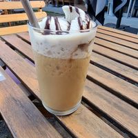 Iced coffee frappe at The Yoga Place Cafe in Blacksmiths