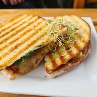 Tradies toastie with smoked tofu at The Yoga Place Cafe in Blacksmiths