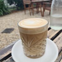 Oat milk latte at The Yoga Place Cafe in Blacksmiths