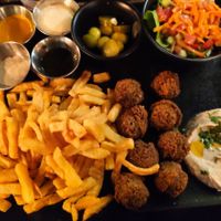 Vegan dish (falafel) at Nish Nush in Cologne