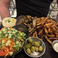 Royal Jerusalem homemade vegan Schwarma with oyster mushroom strips  at Nish Nush in Cologne