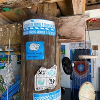 Stickers in the restaurant  at Canto da Duca Restaurante in Caraiva