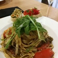 vegan pasta dish at Piatto+菜 in Hualien
