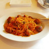 Spaghetti "meat" balls at Santa Lucia in Schaffhausen