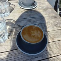 Coffees in the sun at Este Kitchen in Bristol