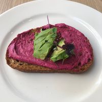 Beetroot hummus toast at Circle - Business Bay in Dubai