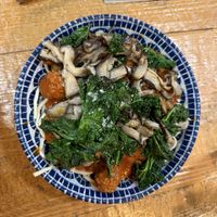 Vegan meatballs with mushrooms and kale   at Pasapan in Segovia