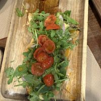 Coca aubergine pizza  at Pasapan in Segovia