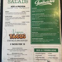 Entire vegan lunch section on menu  at NOMZ in Akron