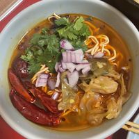 Malatang!🌶 with Tofu noodles.✨  at Izakaya Masaka in Tokyo