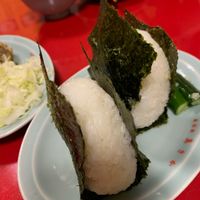 Salted onigiri  at Izakaya Masaka in Tokyo