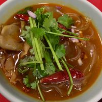 Spicy noodle soup  at Izakaya Masaka in Tokyo