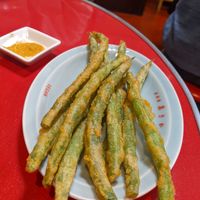 Fried green beans at Izakaya Masaka in Tokyo