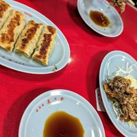 Gyōza and fried mushroom at Izakaya Masaka in Tokyo