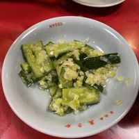 Green onion cucumber salad  at Izakaya Masaka in Tokyo