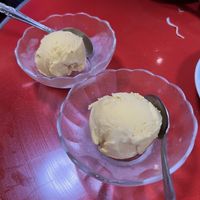 Mango ice cream, single scoopp  at Izakaya Masaka in Tokyo