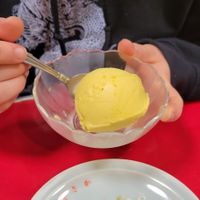 The mango ice cream was delicious #Veganuary at Izakaya Masaka in Tokyo